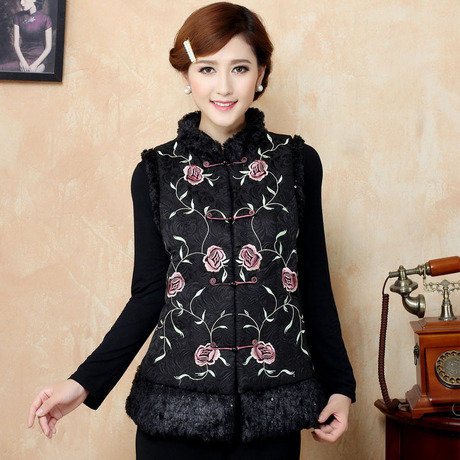 淘宝网购物-2014刺绣唐装女款冬<em>马甲女士</em>坎肩