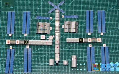 国际空间站3d纸模型diy益智手工课科普航天折纸玩具天一纸艺