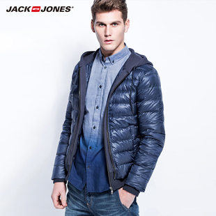 jackjones杰克琼斯男潮流假两件修身连帽羽绒服c|215112002