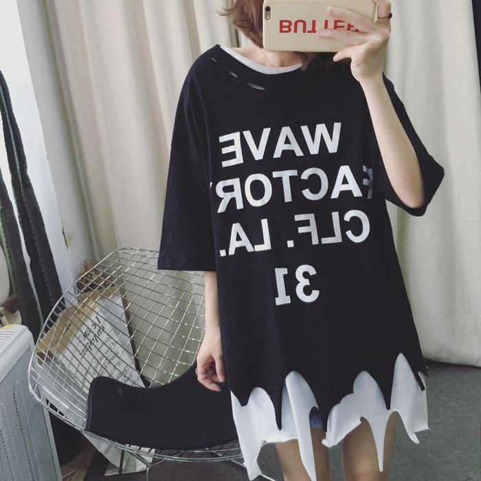 印花两件套上衣中长款女1801#新款更新中