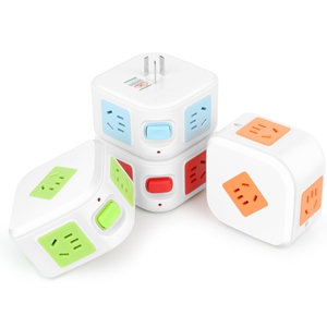 立体立式魔方插排插座