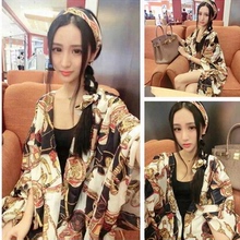 链条图案宽松披肩背心裙头巾小香风三件套装 时尚 2017新品