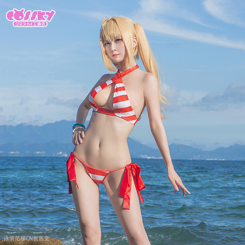 【cossky】fate/grand order fgo尼禄cos 泳装 cosplay服装成团