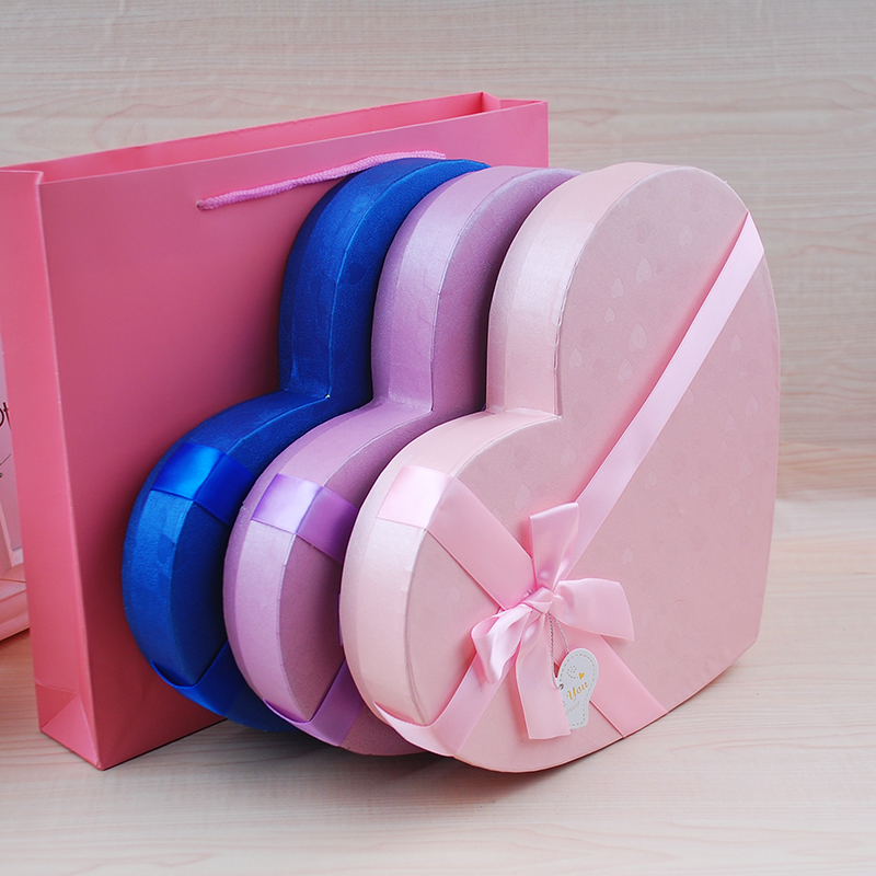 27格塑料格子diy爱心巧克力盒子 姐妹礼品包装纸盒红紫蓝色
