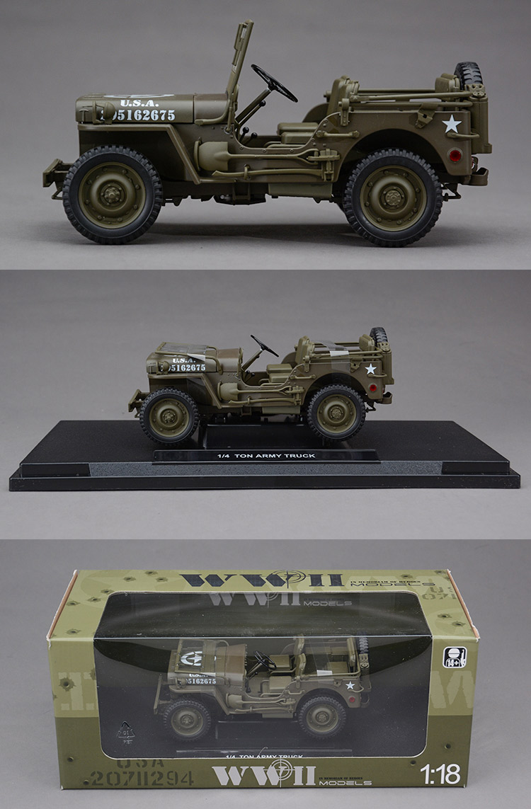 威利1:18二战威利斯吉普车模jeep willys 合金仿真越野车汽车模型