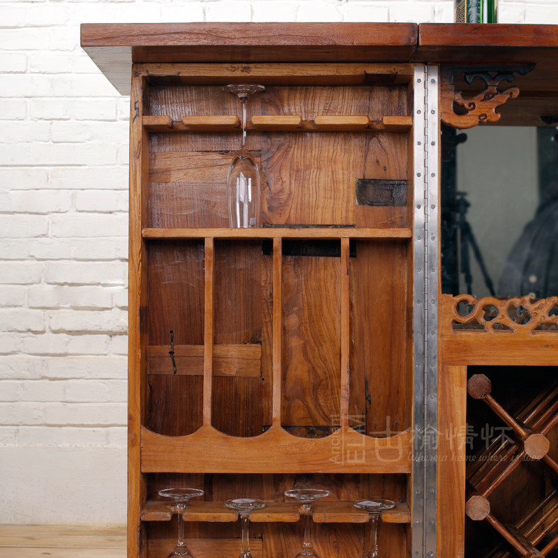 古榆情怀中式实木酒柜老榆木柜子仿古明清古典多功能餐边柜新品