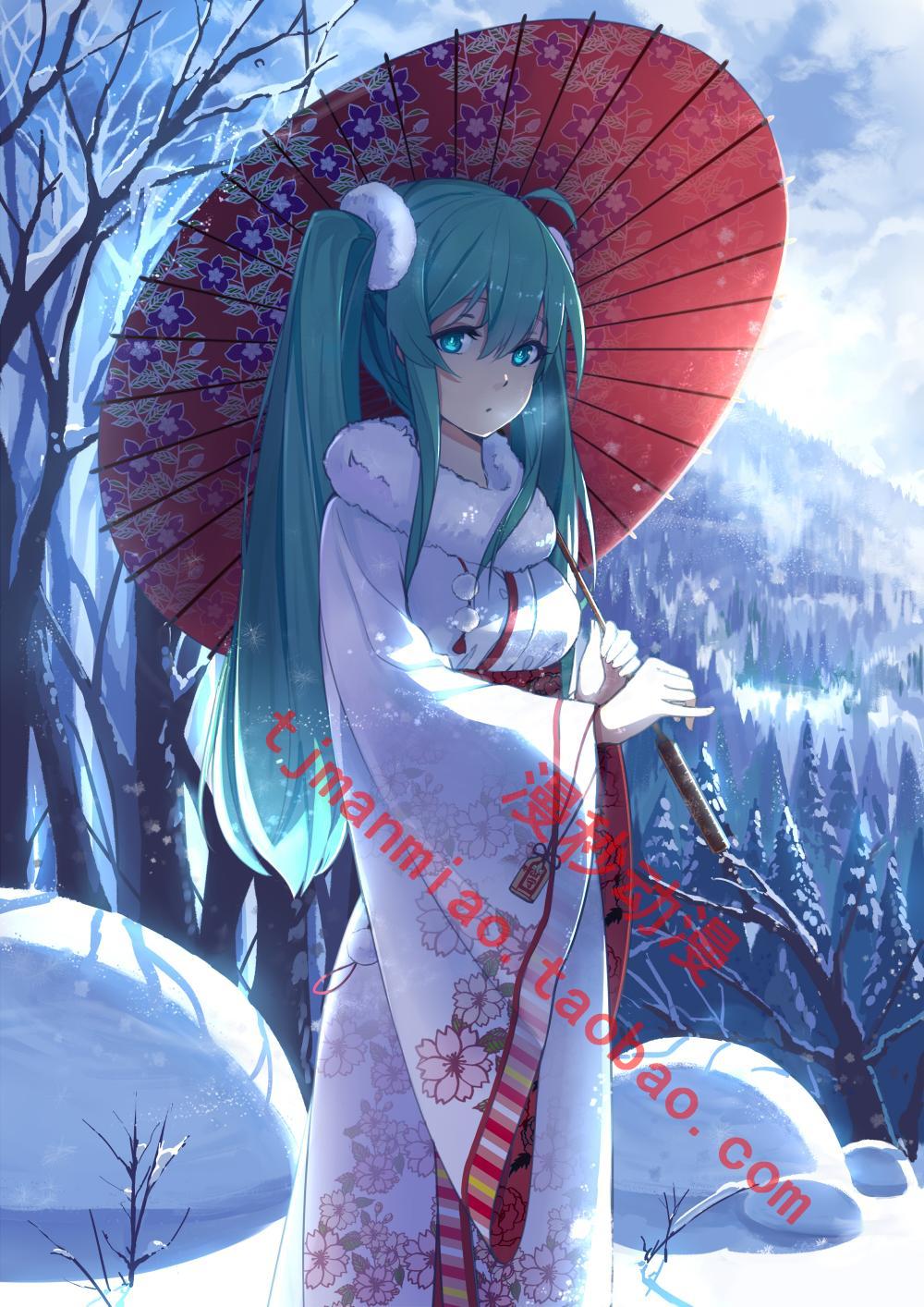 初音未来 和服浴衣 动漫海报 壁纸【可定制】