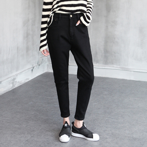 加厚加绒牛仔裤女