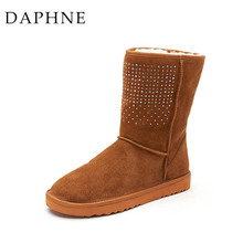 2014冬平跟雪地靴 毛绒厚底中筒女靴1014608504 Daphne