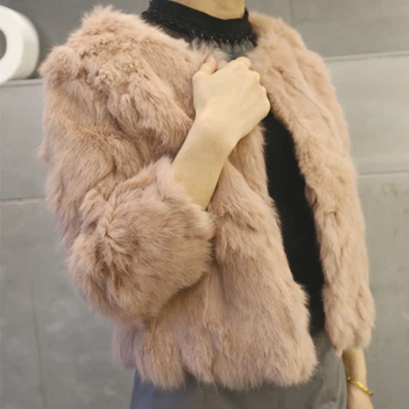 正品[兔毛皮草外套短款]懒兔毛皮草外套短款评测 海宁皮草兔毛短款图片_惠惠购物