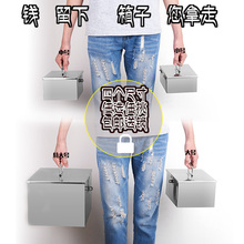 箱现金箱家用珠宝首饰盒 加厚不锈钢钱箱超市银行收银箱带锁扣收款