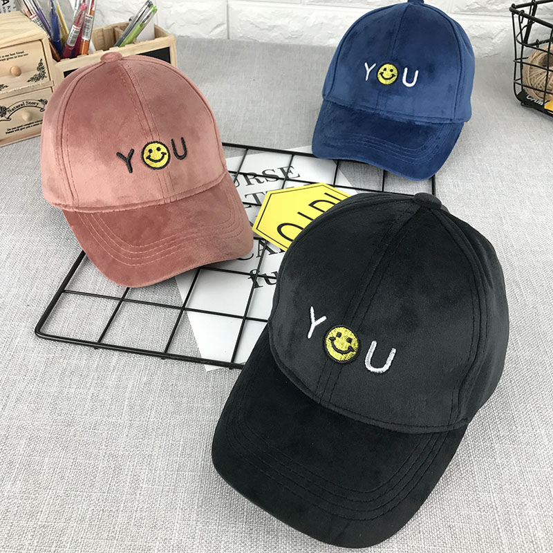 亲子帽子秋冬母子棒球帽女韩版秋天遮阳帽潮笑脸男童帽儿童鸭舌帽