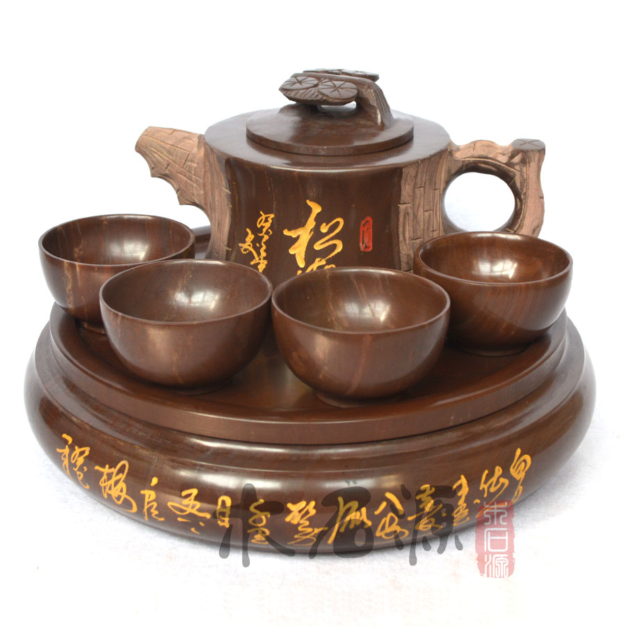 【木石源】纯手工茶壶整套装保健养生木鱼石精品茶具高档礼品