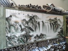 开业乔迁 公司字画 饰画 聚财山水画 客厅装 聚宝盆国画 八尺山水