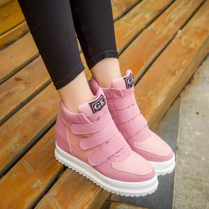 魔术贴隐形内增高休闲鞋