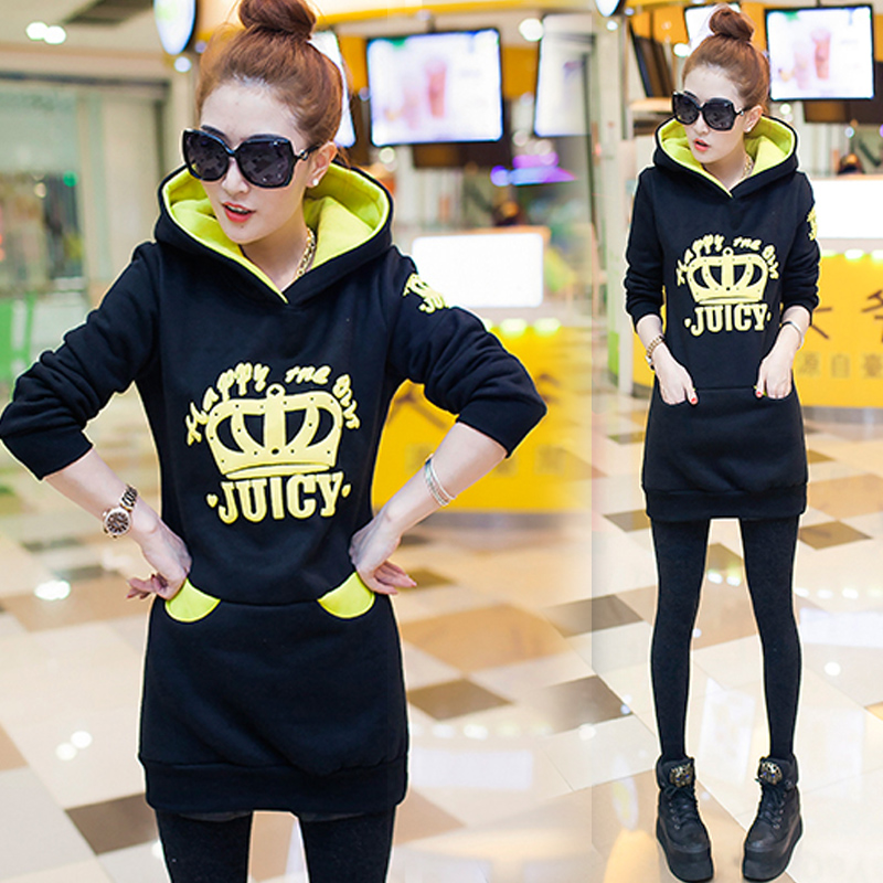 016秋冬装韩版休闲连帽套头长袖修身打底裙女