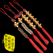 小葫芦挂件桃木风水摆件开光纯铜五帝钱招财纳福镇宅辟邪开光铜钱