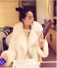 宽松显瘦女装 水貂皮皮草毛毛外套 欧美大牌秋冬大衣仿水貂中长款