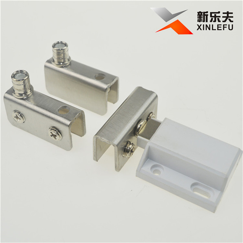 上新不锈钢玻璃合页玻璃门铰链柜门上下转轴自动弹开免开孔 包邮