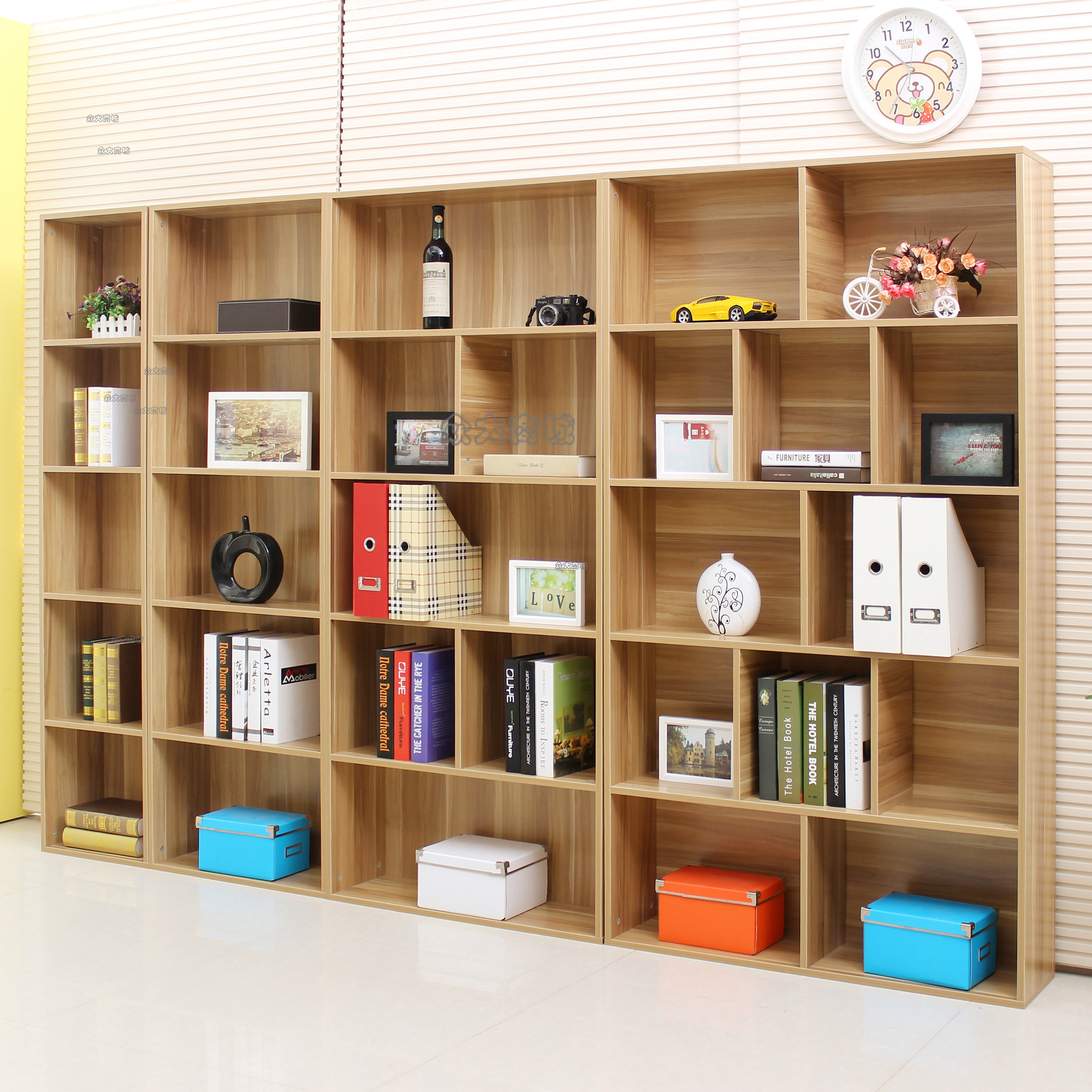 新中式古典实木简易书柜,书架3d模型下载-【集简空间】「每日更新」