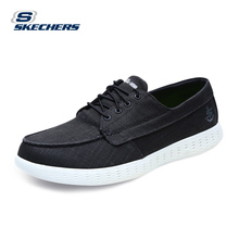 舒适帆布休闲男鞋 53772 skechers斯凯奇2017轻质帆船鞋