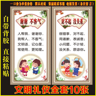 教室班级幼儿园布置装饰墙贴纸文明礼仪礼貌用语安全教育挂画新品