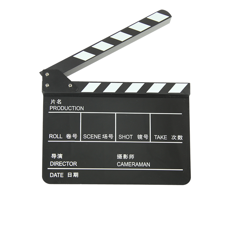 黑白拍电影亚克力场记板中英文拍板导演打板器拍照摄影视频道具