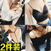 文胸学生内衣女 美背裹胸抹胸防走光吊带背心薄款 无钢圈短款 2件装