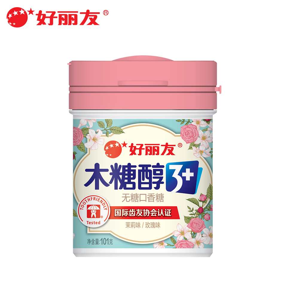 好丽友木糖醇粒粒出 花香味101g 无糖口香糖糖果