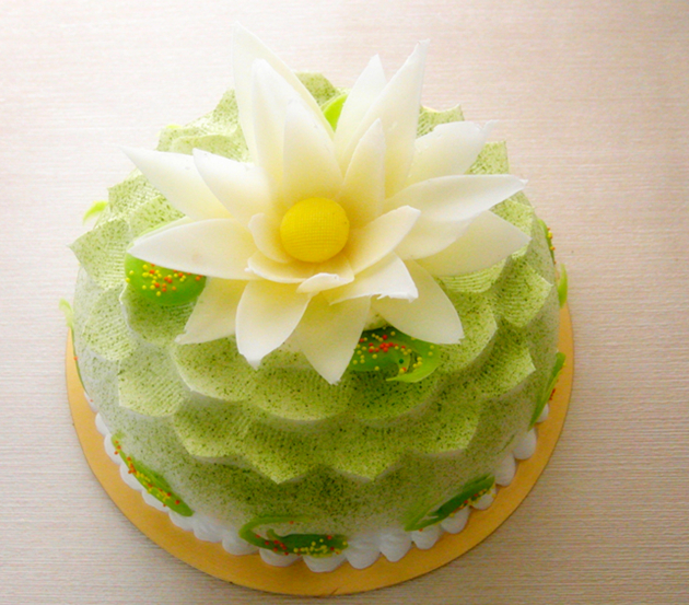 台湾代客送礼 名师纯手工个性化生日蛋糕洁白莲花 仅送台湾本岛