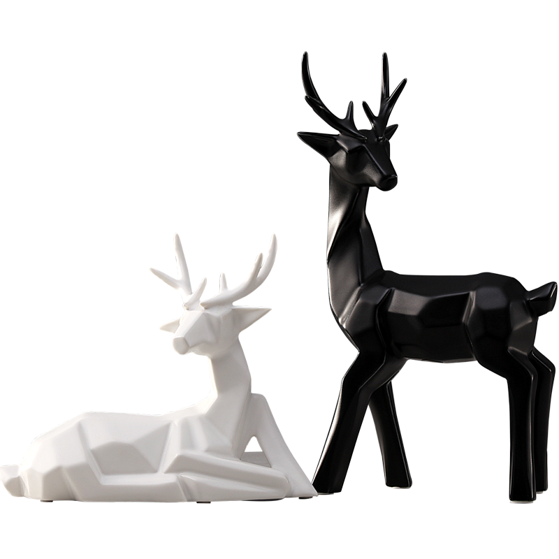 北欧简约创意家居摆件客厅装饰陶瓷艺术品结婚生日礼物摆设情侣鹿