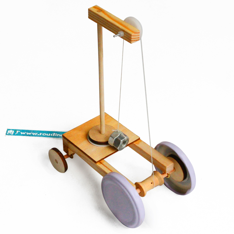 diy科技小制作重力小车 小学物理小发明玩具 手工拼装
