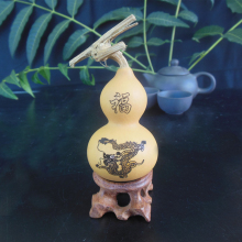 小葫芦摆件 包邮 把玩12生肖风水工艺品精品烫画雕刻 天然手捻文玩