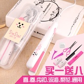 陶瓷小电夹板直发器卷发棒迷你直卷两用不伤发内扣空气刘海直板夹