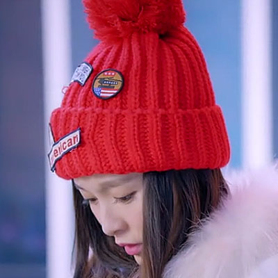 米朵唐嫣毛线女士帽子恋人加绒韩版毛球秋冬季