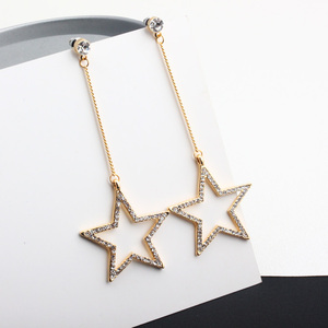 韩国气质五角星吊坠流苏耳环