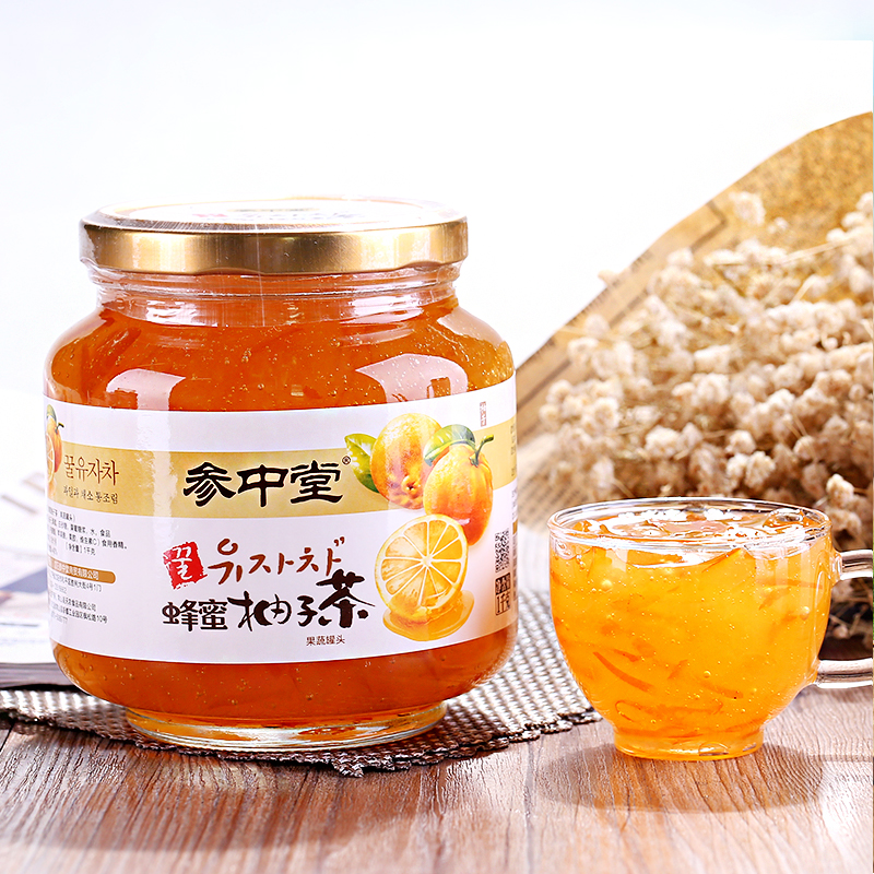 参中堂蜂蜜柚子茶1000g韩国风味果蔬冲饮水果茶包邮