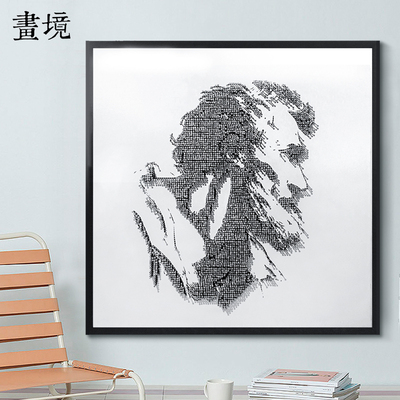 画境 现代简约头像装饰画 纯手工钉子画艺术软装设计立体挂画