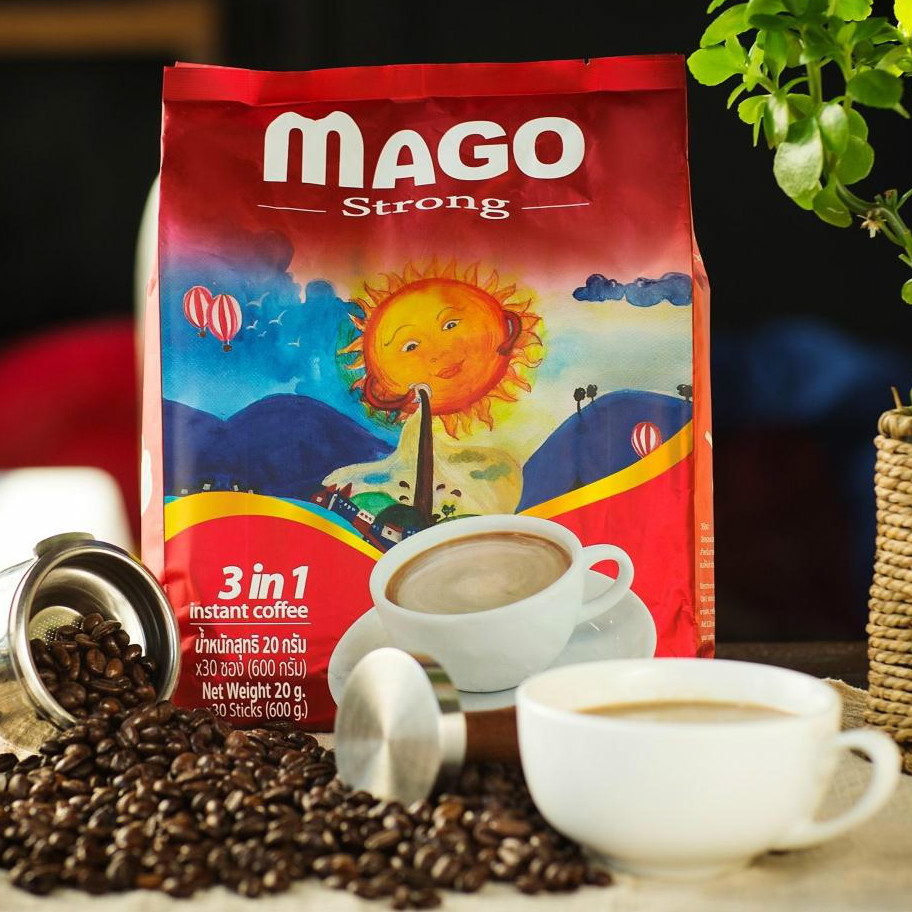 泰国原装进口明高牌mago 特浓速溶三合一咖啡600g袋装咖啡条装咖