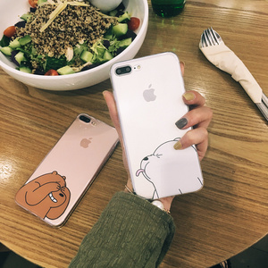 可爱情侣小熊透明软壳