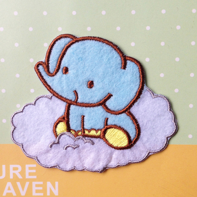 日本订单 zakka 创意手工 布贴 特色童装diy装饰贴 云端的大象