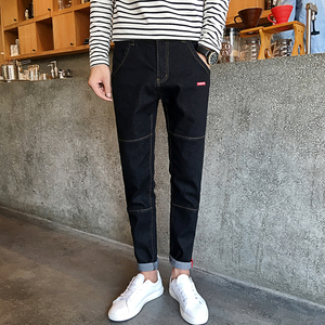 修身加绒男士小脚裤