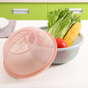 圆形镂空洗菜篮三件套