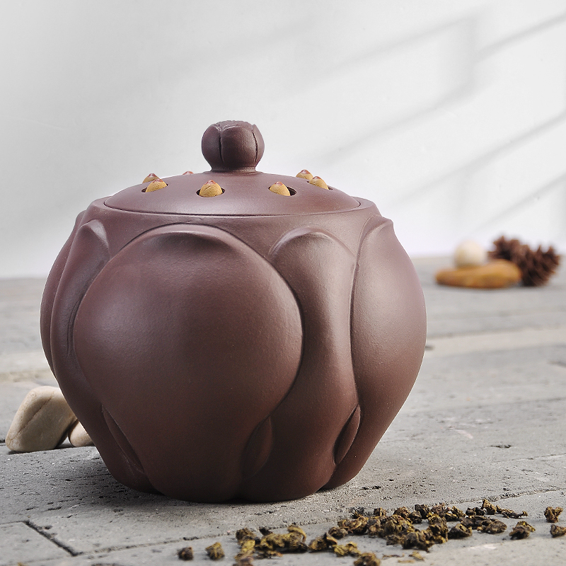 金团茶叶罐紫砂普洱茶罐大号储存罐储茶罐精品茶叶缸茶具茶道配件