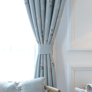 田园风蓝色花遮光窗帘