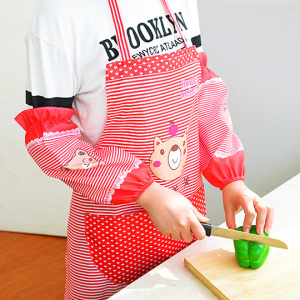 韩版厨房防油卡通袖套围裙套装防水防污男女通