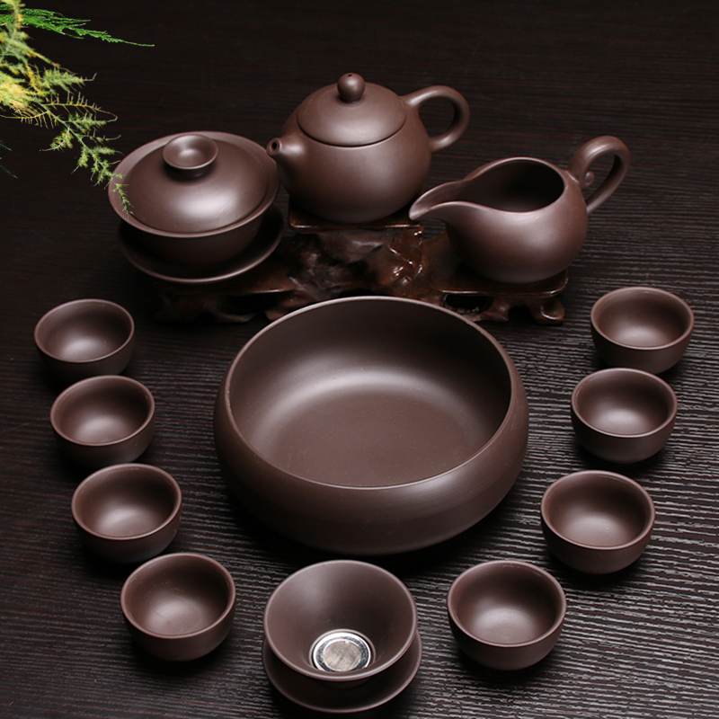 原矿整套紫砂茶具套装特价礼盒装宜兴功夫茶具家用复古西施壶组合