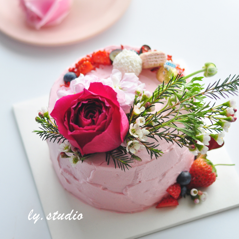 麓屿 奶油水果玫瑰鲜花蛋糕 婚礼私房手工情人节生日蛋糕厦门速递