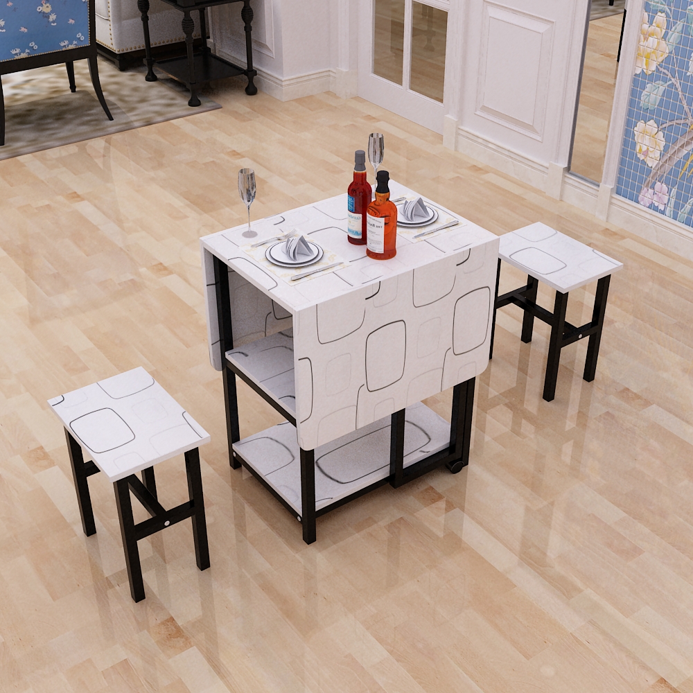 简约多功能小户型可伸缩简易宜家折叠餐桌椅组合长方形饭桌子家用 $