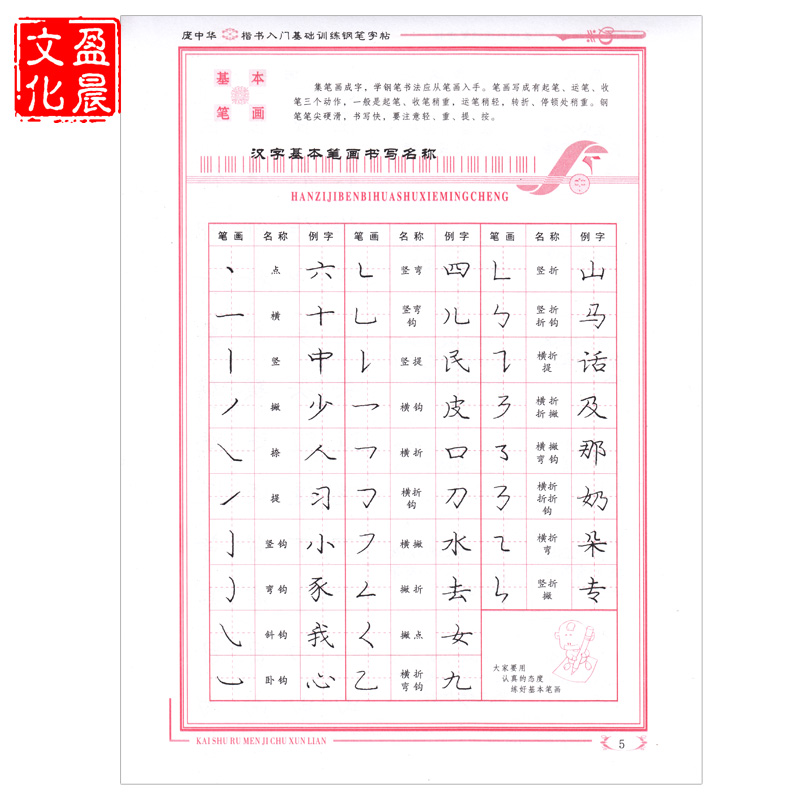 庞中华楷书入门基础训练硬笔书法字帖楷书入门练字帖